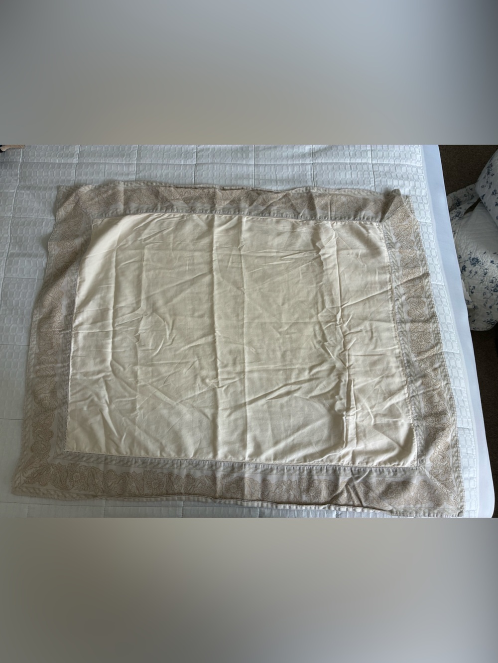 Ecru Yves Delorme oversized rectangular pillowcase